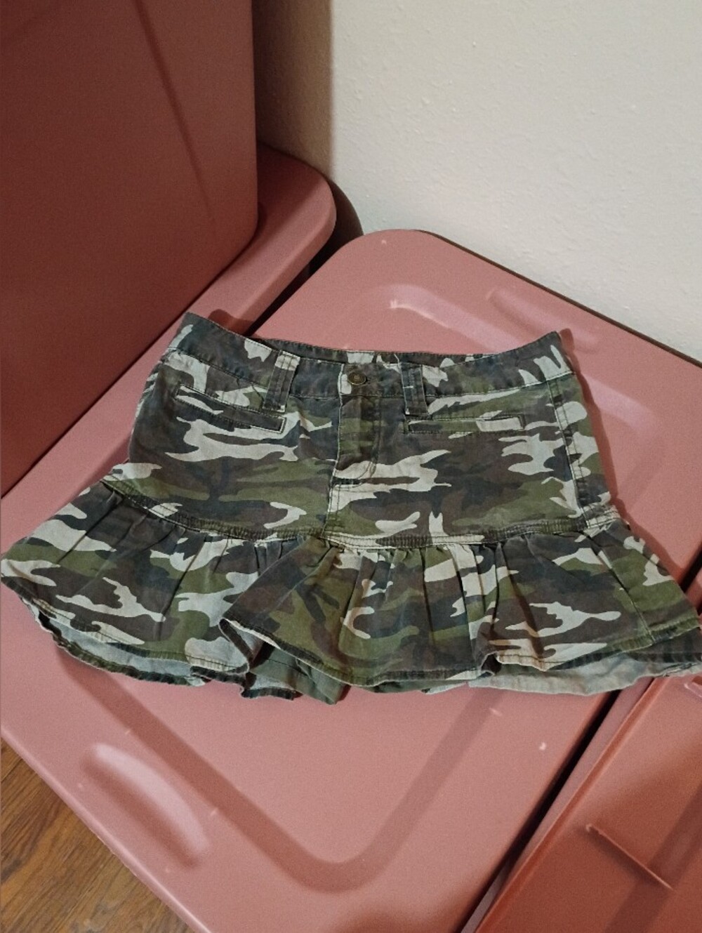 GIRL'S SIZE 14 Personal Identity Camo Ruffle Skort